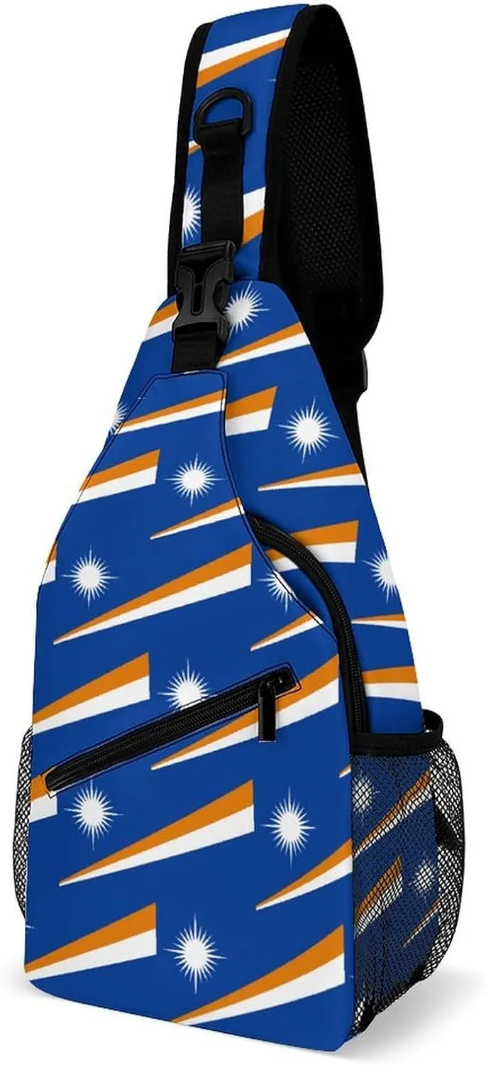 Marshall Islands Flag Crossbody Sling Bags Shoulder Backpack Chest DayPack Handbag