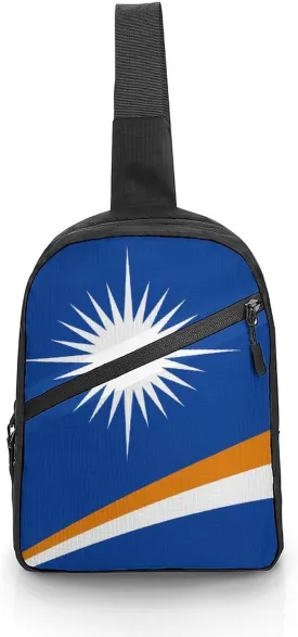 Marshall Islands Flag Foldable Crossbody Sling Bags Shoulder Backpack Chest DayPack Handbag