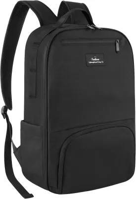 Mens Work Backpack, Black Backpack for Men Women, Bookbag for Men, Book Bag for School Teens, Travel Laptop Backpack Fits 15.6 Inch Notebook, Water Resistant Back Pack with Luggage Strap (Black)