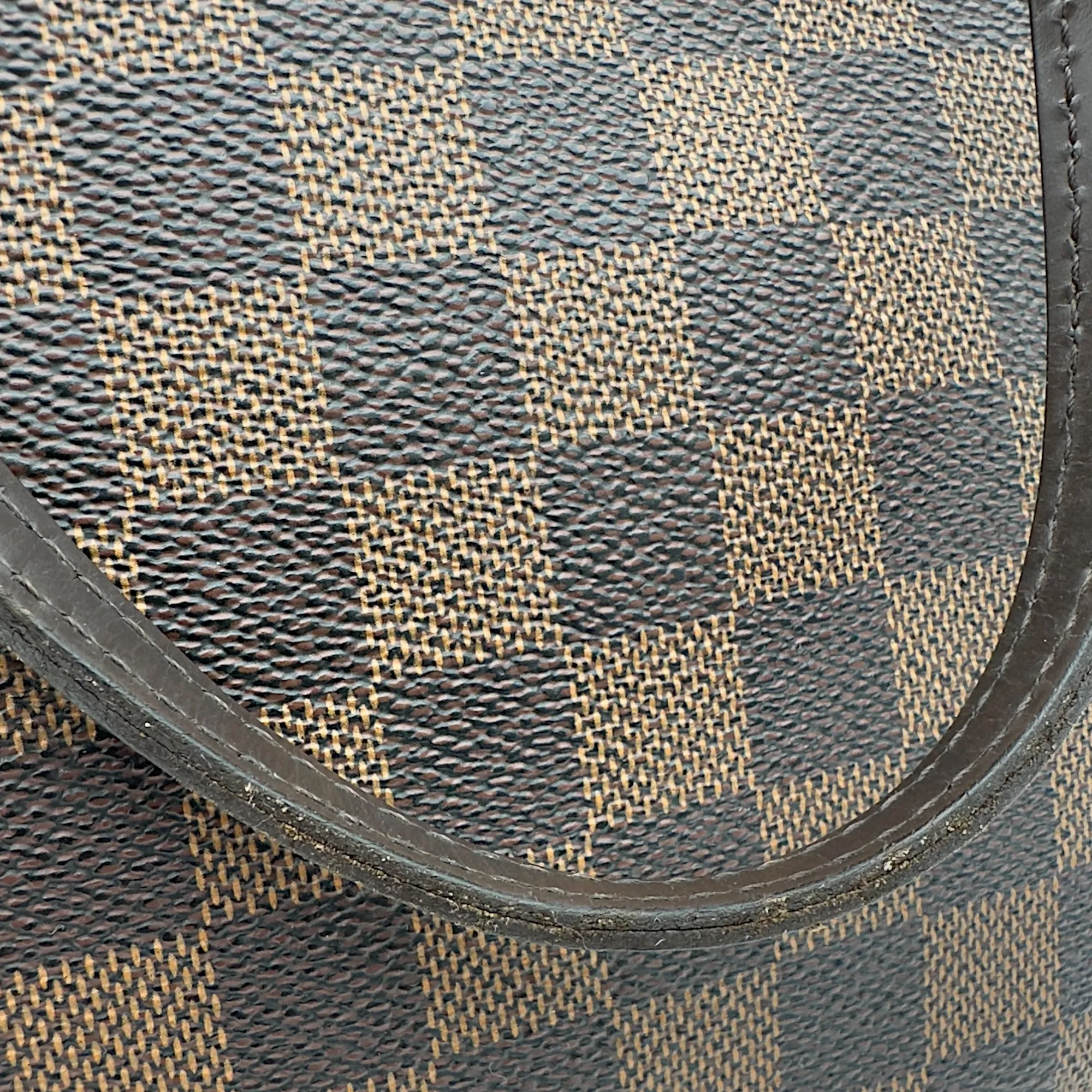 Neverfull PM Brown Tote Bag in Coated Canvas, Gold hardware