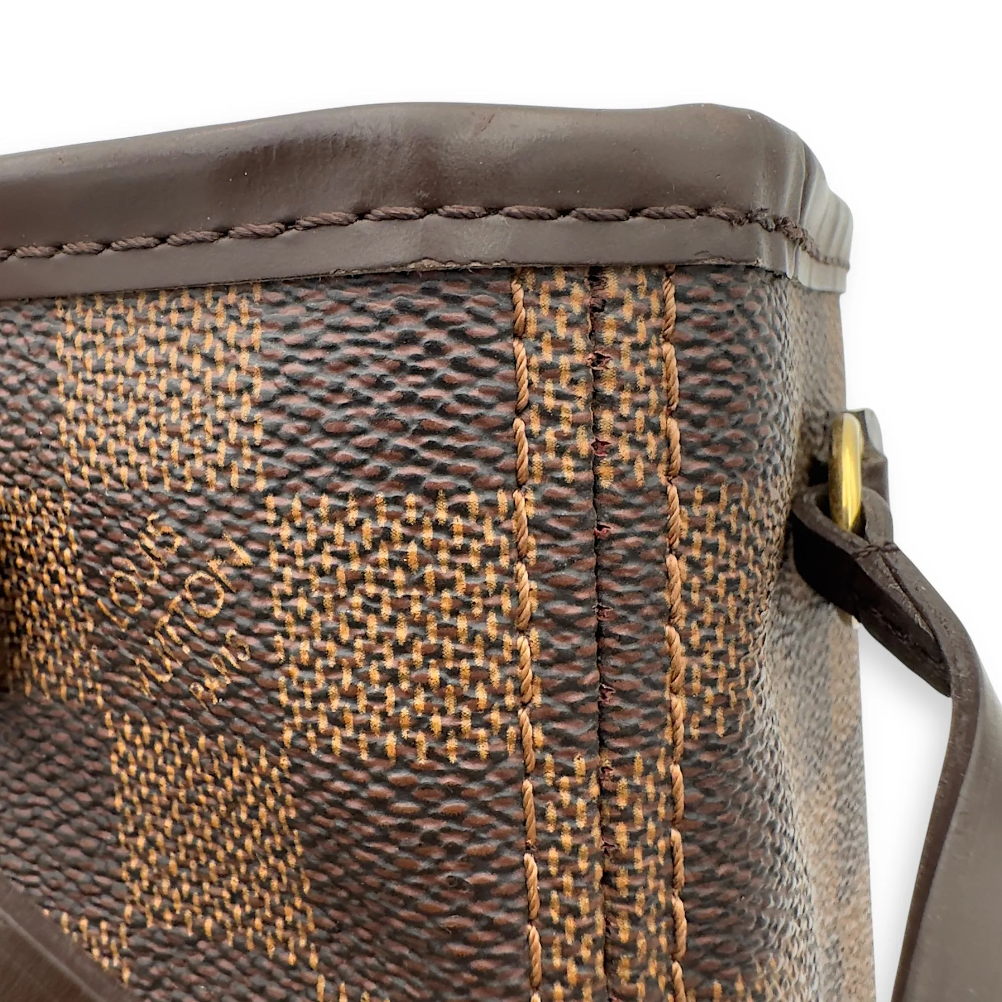 Neverfull PM Brown Tote Bag in Coated Canvas, Gold hardware