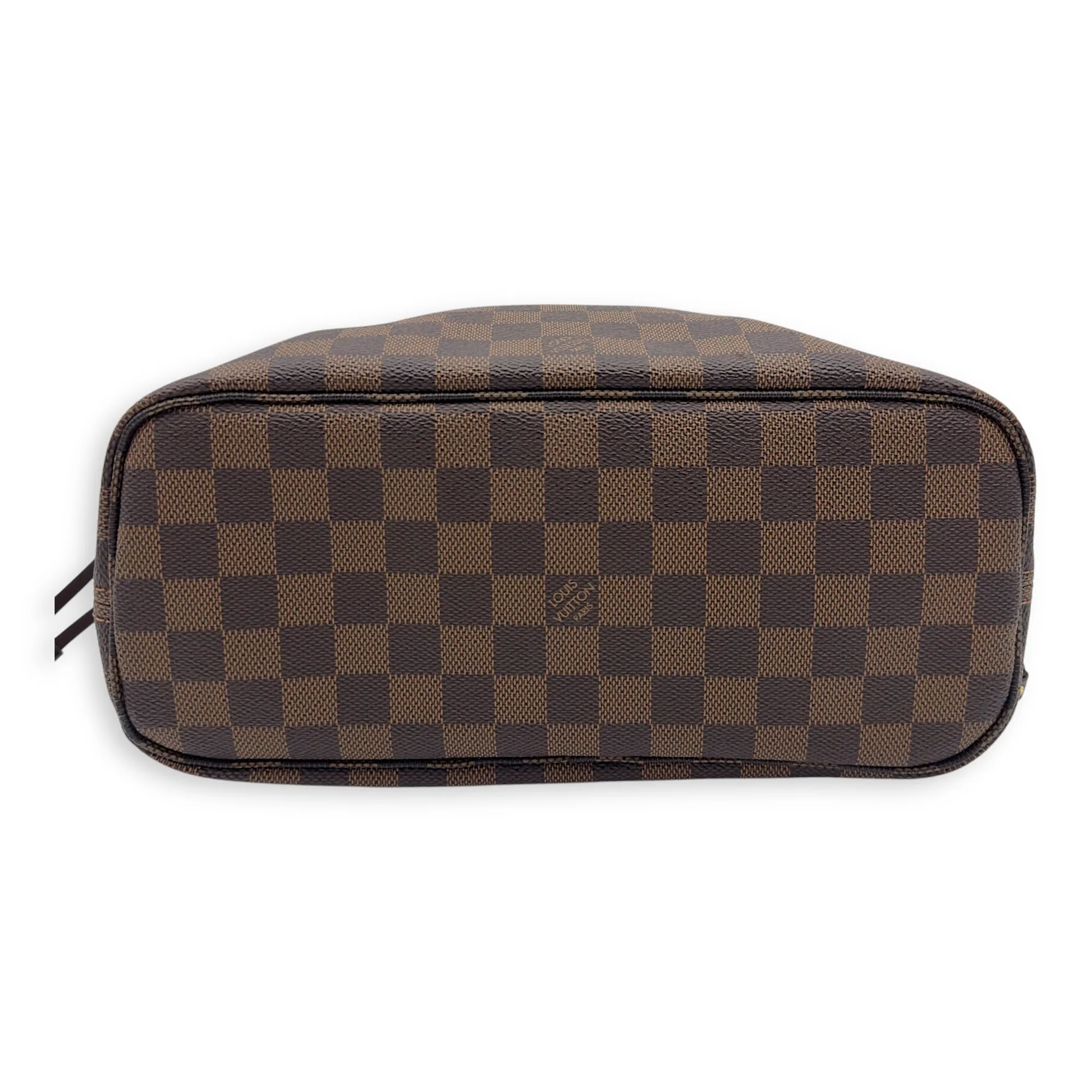 Neverfull PM Brown Tote Bag in Coated Canvas, Gold hardware
