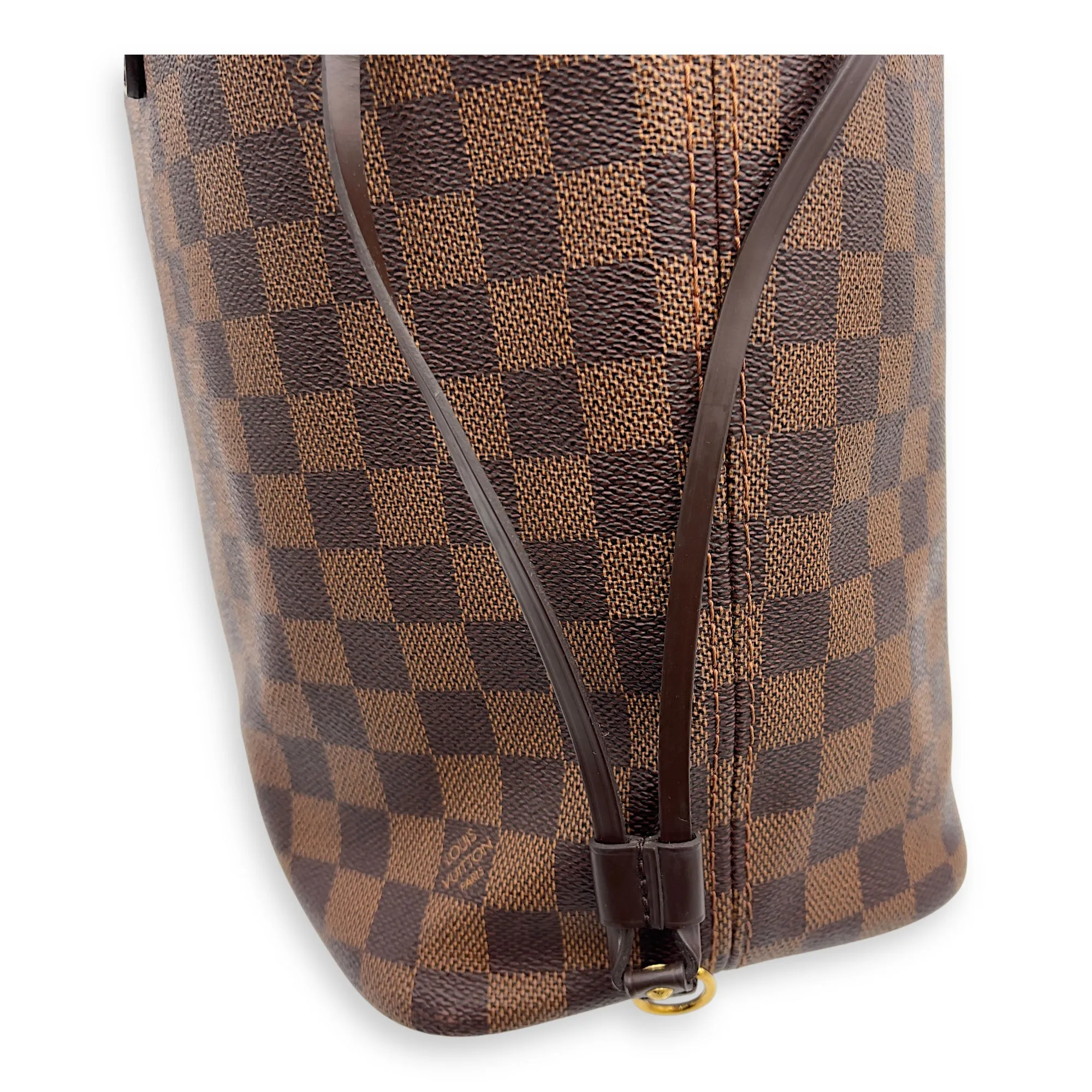 Neverfull Tote Bag MM Damier Ebene in Coated Canvas, Gold hardware