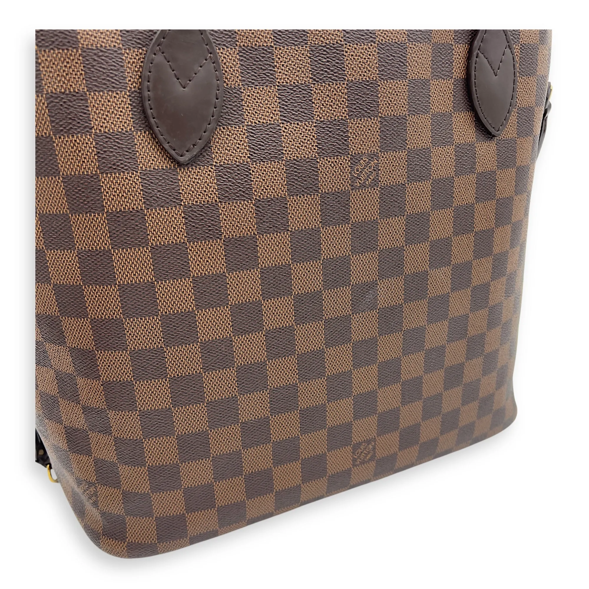 Neverfull Tote Bag MM Damier Ebene in Coated Canvas, Gold hardware