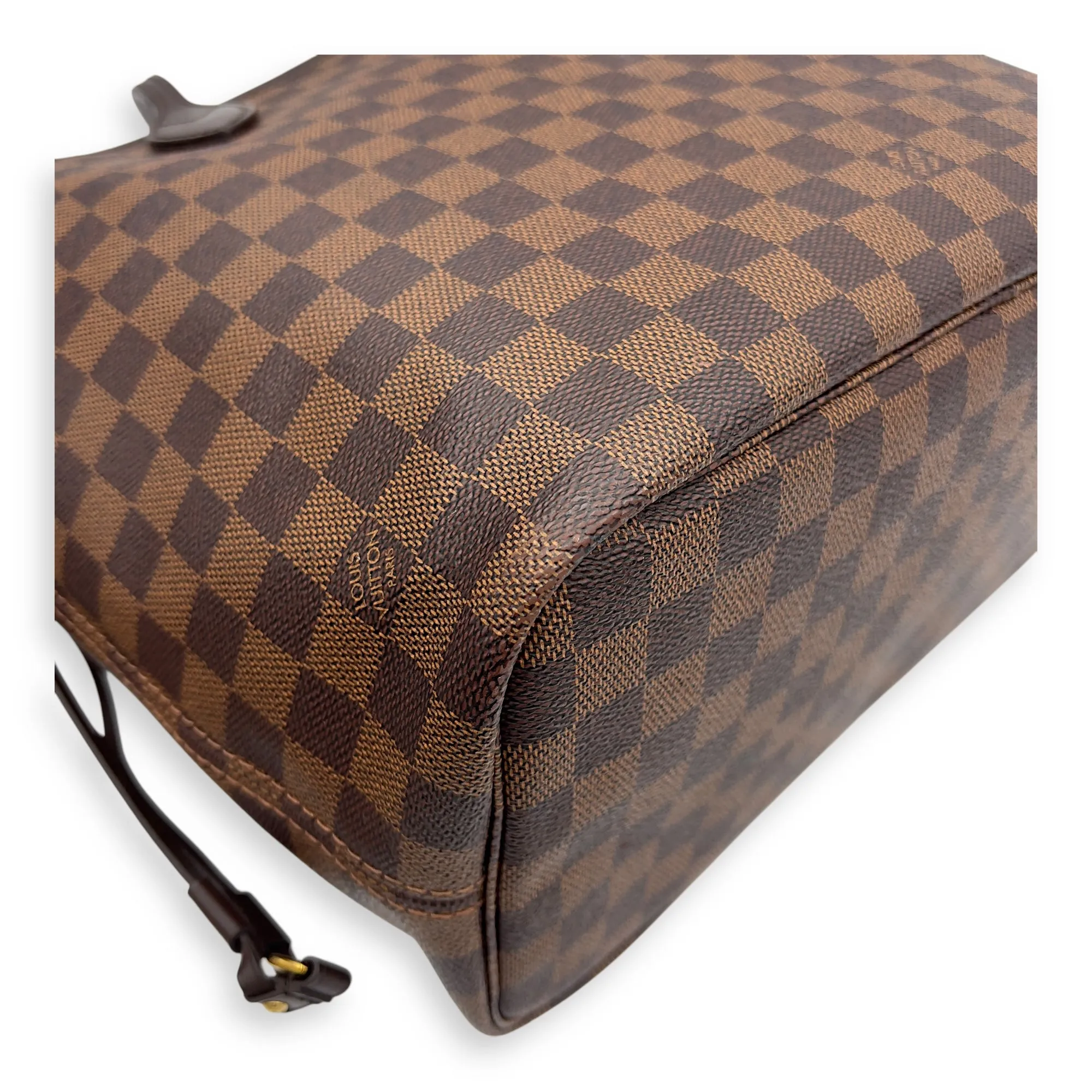 Neverfull Tote Bag MM Damier Ebene in Coated Canvas, Gold hardware