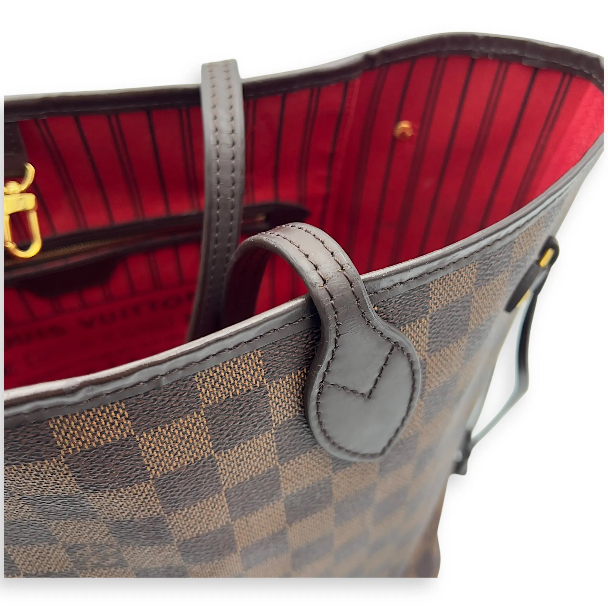 Neverfull Tote Bag MM Damier Ebene in Coated Canvas, Gold hardware