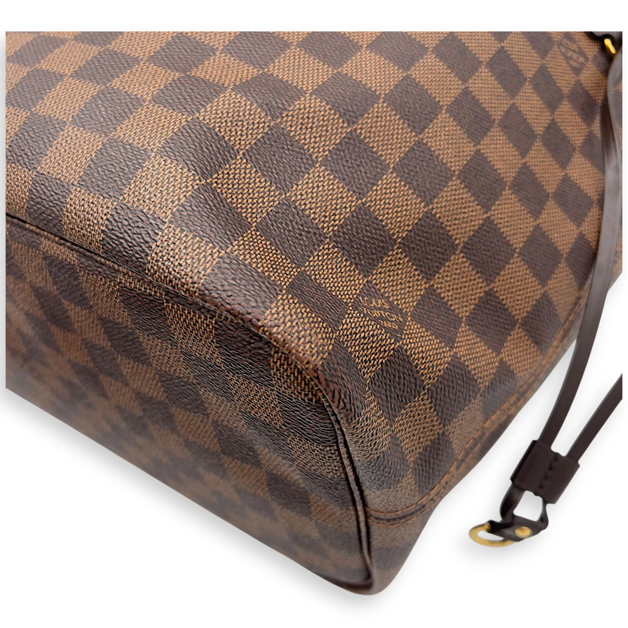 Neverfull Tote Bag MM Damier Ebene in Coated Canvas, Gold hardware
