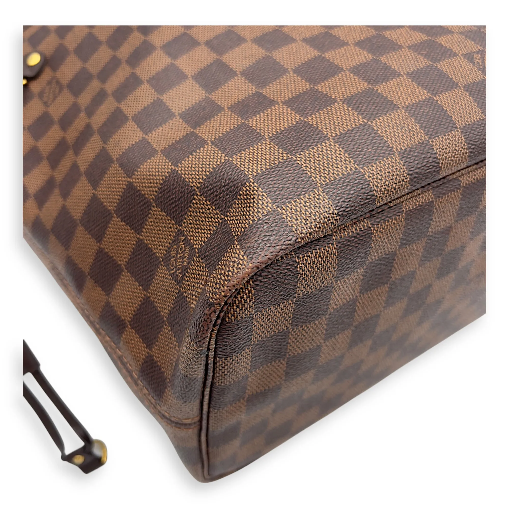 Neverfull Tote Bag MM Damier Ebene in Coated Canvas, Gold hardware