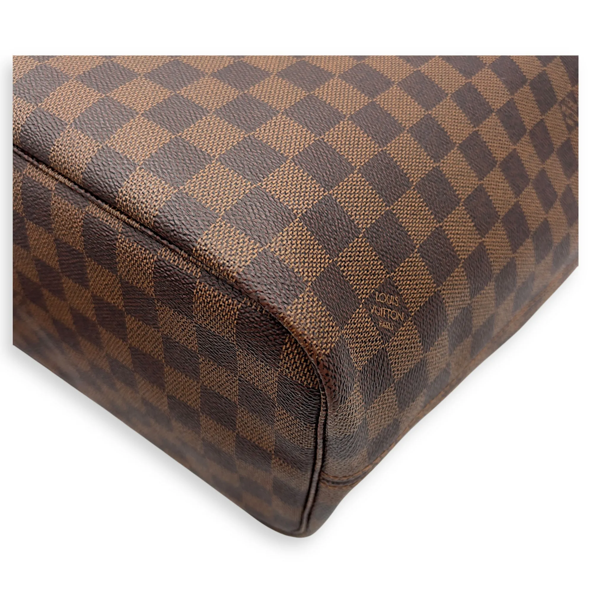Neverfull Tote Bag MM Damier Ebene in Coated Canvas, Gold hardware