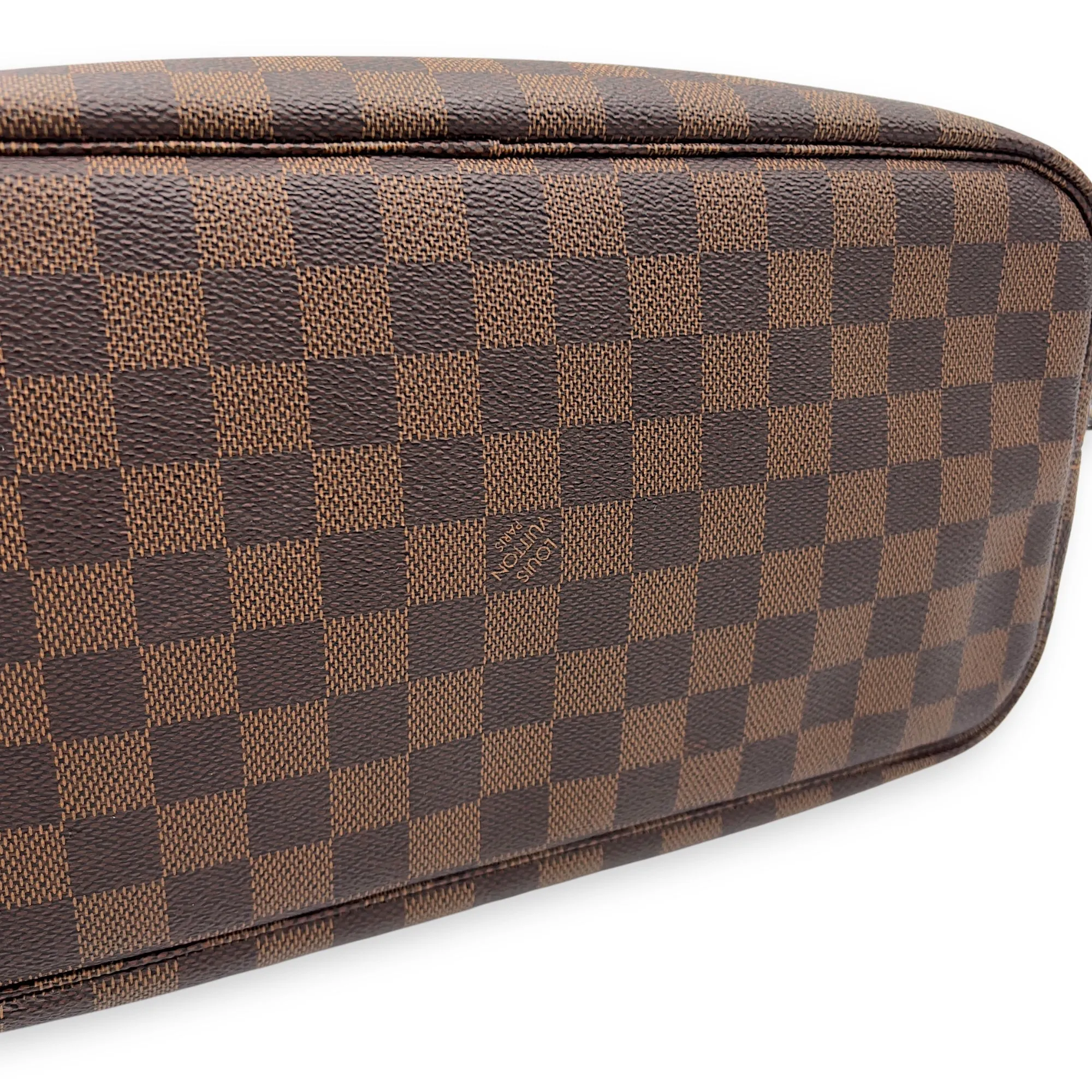 Neverfull Tote Bag MM Damier Ebene in Coated Canvas, Gold hardware