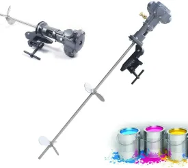 Paint Mixer Concrete Mixer 1/2HP 50 Gallon Pneumatic Bracket Mixer Tank Clip Paint Blender Chucking Angle Automatic Paint Stirring Machine Ink Coating Mix Tool w/ 304 Stainless Steel Blade