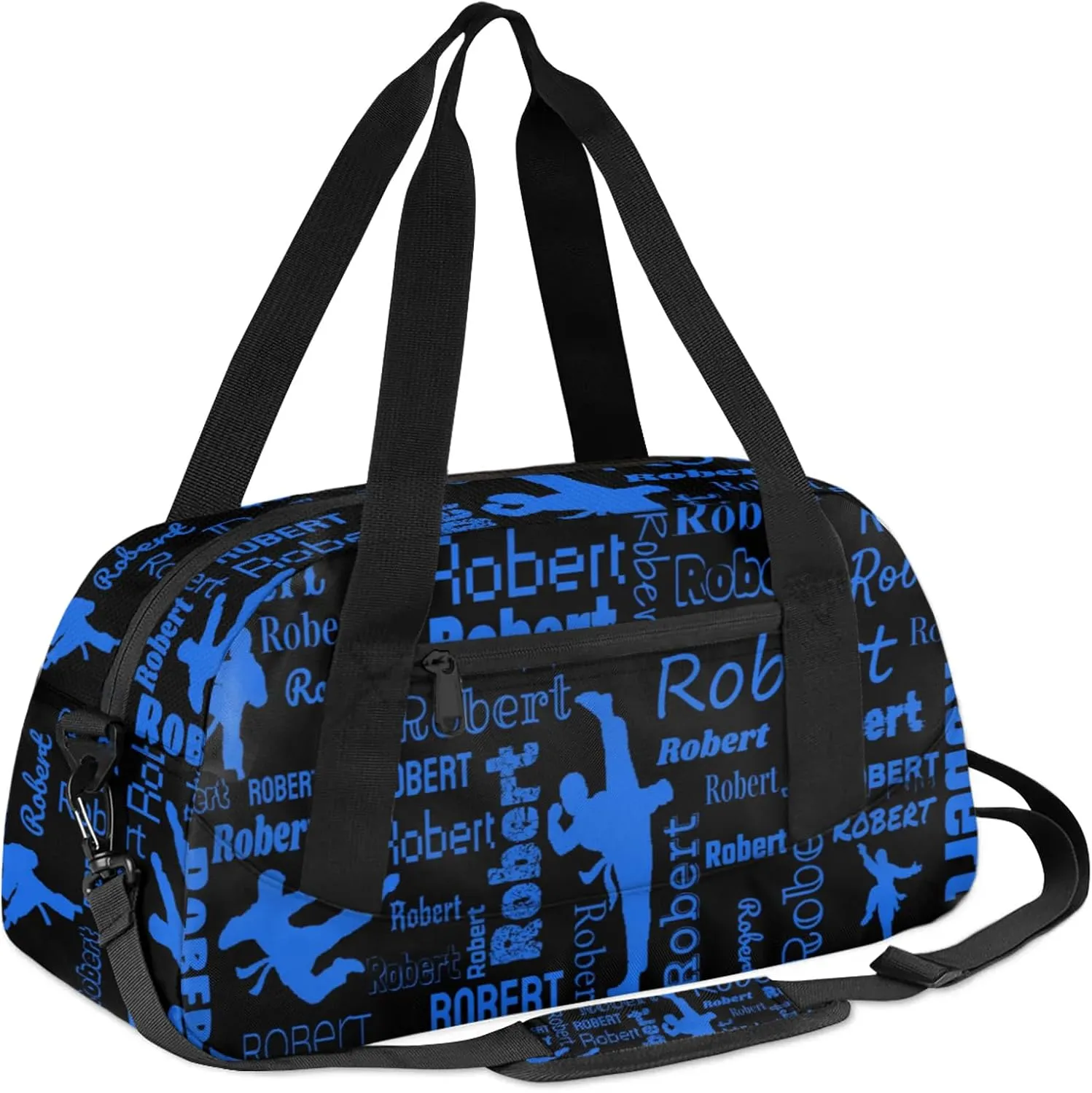 Personalized Karate Sport Duffel Bag Custom Sports Bag Travel Overnight Shoulder Bags Customized Gifts for Women Men Martial Art, Black