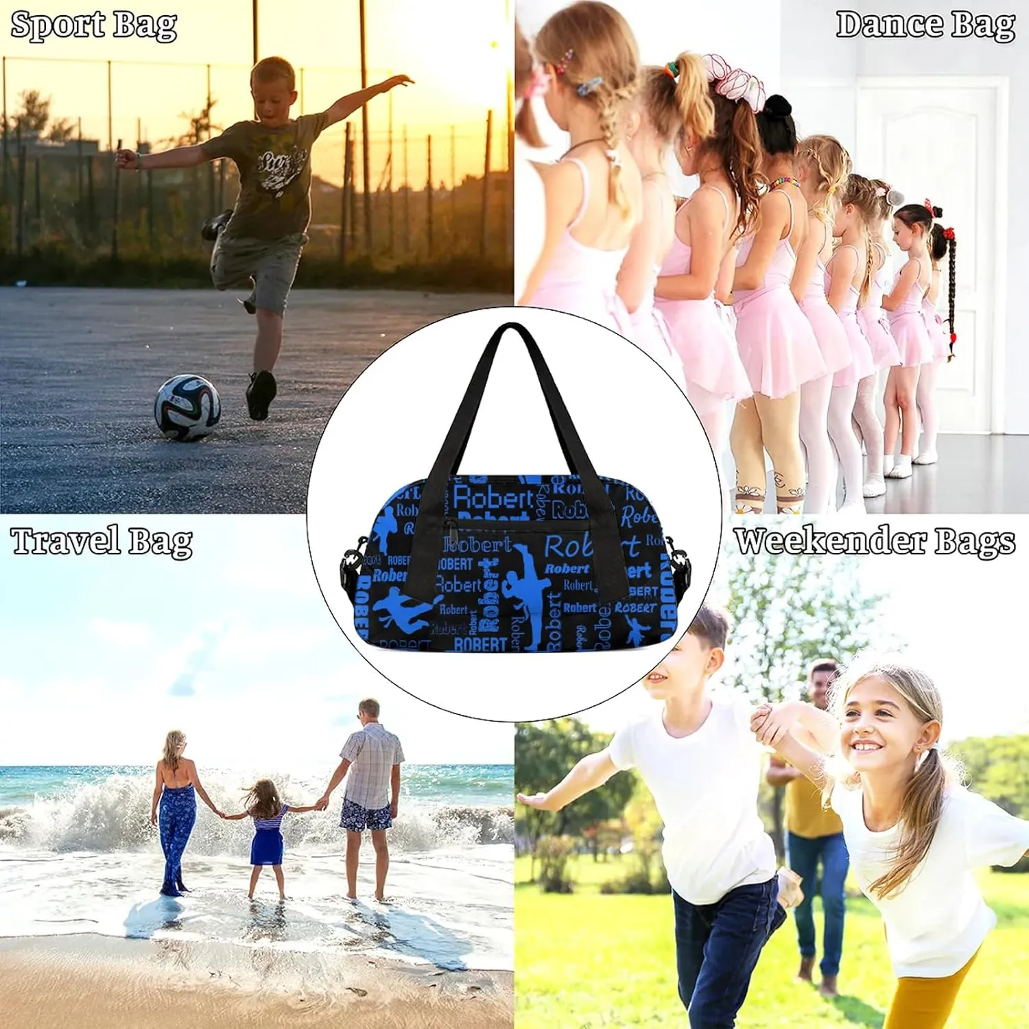 Personalized Karate Sport Duffel Bag Custom Sports Bag Travel Overnight Shoulder Bags Customized Gifts for Women Men Martial Art, Black