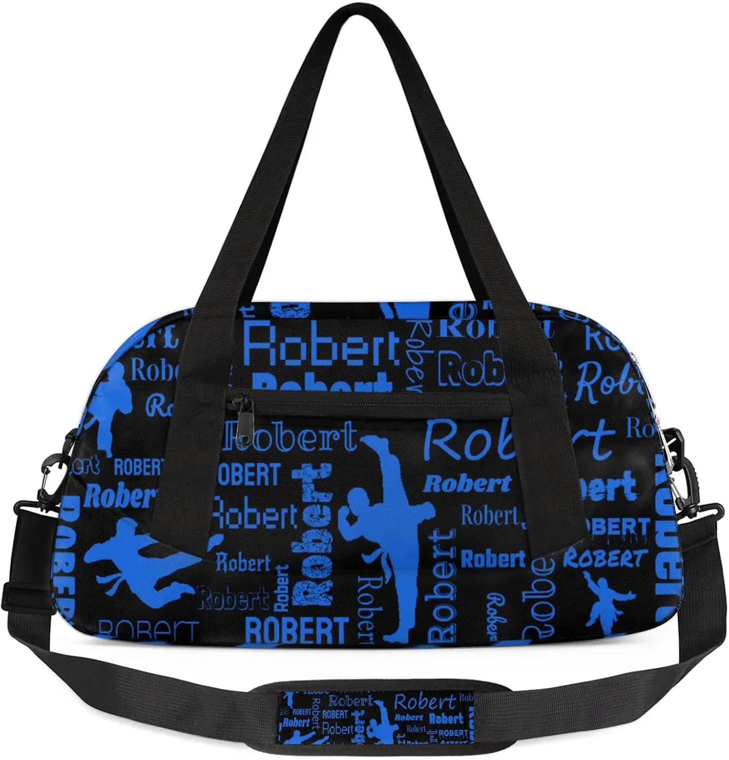 Personalized Karate Sport Duffel Bag Custom Sports Bag Travel Overnight Shoulder Bags Customized Gifts for Women Men Martial Art, Black