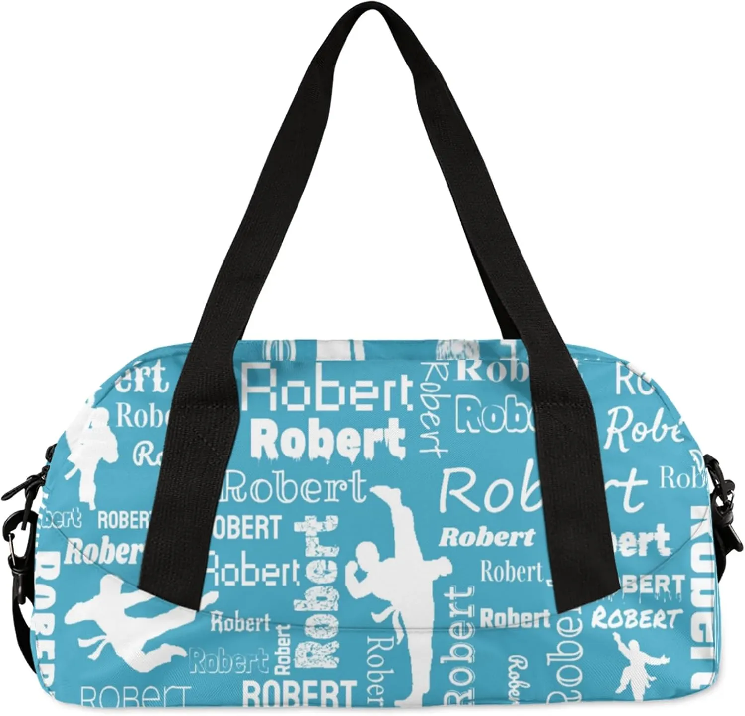 Personalized Karate Sport Duffel Bag Custom Sports Bag Travel Overnight Shoulder Bags Customized Gifts for Women Men Martial Art, Blue