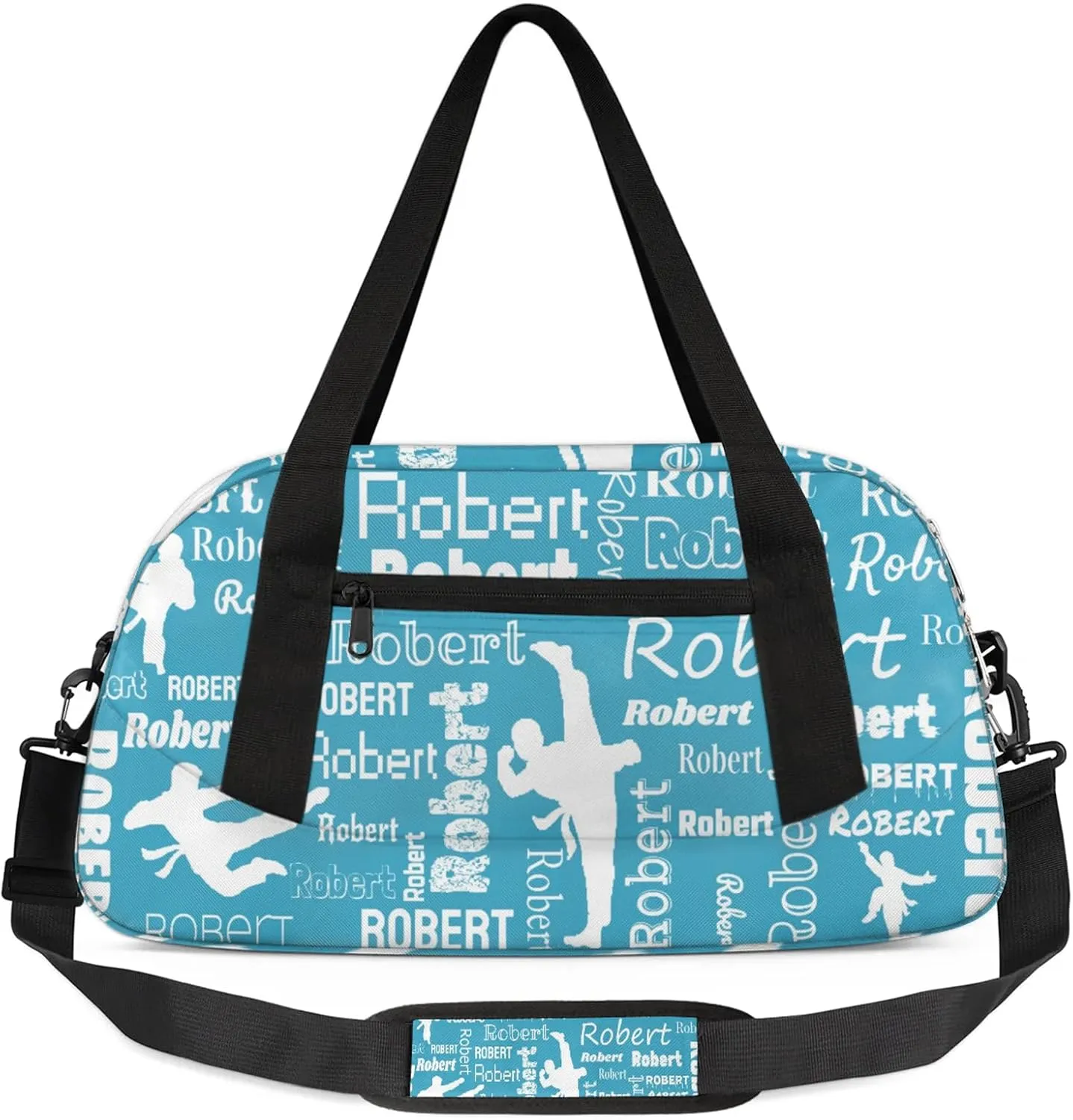 Personalized Karate Sport Duffel Bag Custom Sports Bag Travel Overnight Shoulder Bags Customized Gifts for Women Men Martial Art, Blue