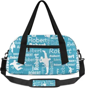 Personalized Karate Sport Duffel Bag Custom Sports Bag Travel Overnight Shoulder Bags Customized Gifts for Women Men Martial Art, Blue