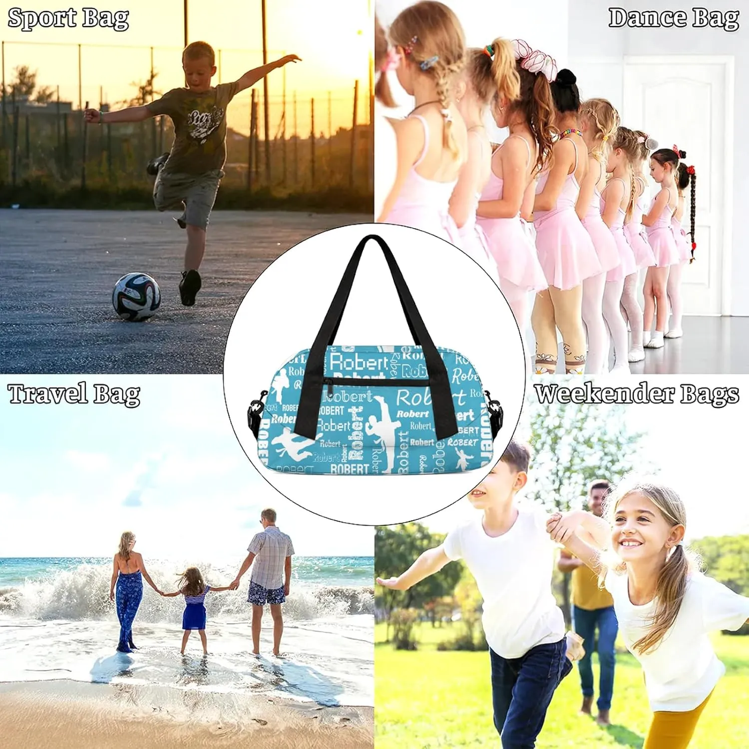 Personalized Karate Sport Duffel Bag Custom Sports Bag Travel Overnight Shoulder Bags Customized Gifts for Women Men Martial Art, Blue