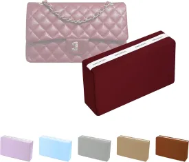 Pillow Inserts for Medium Classic Handbag, Bag Shaper Fits for Chanel Classic Flap Bag, Lightweight Memory Foam Pillows with Soft Satin (Ruby, CF Medium)