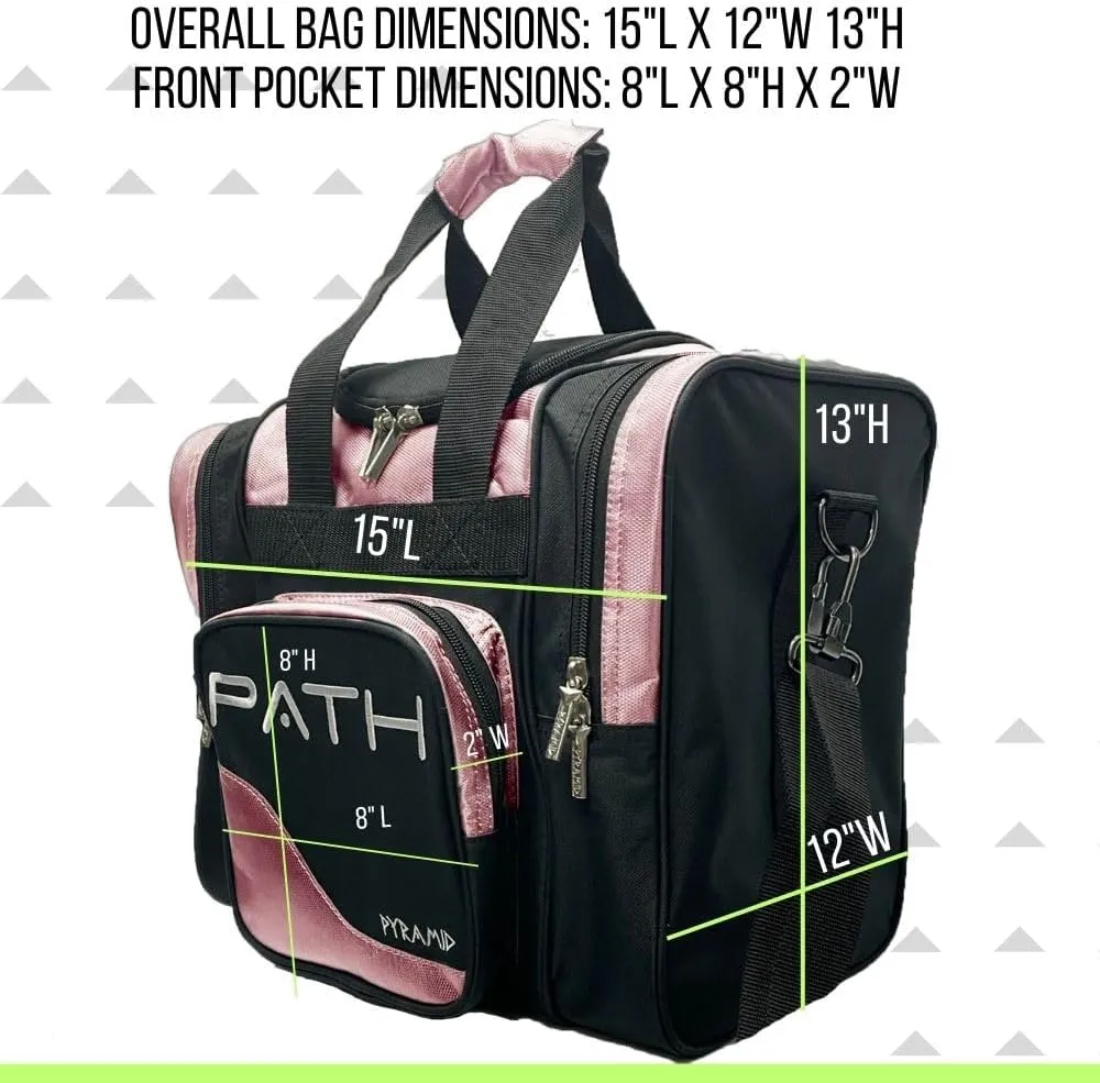 Pyramid Path Pro Deluxe Single Bowling Ball Tote - Holds One Ball, One Pair Shoes Up to Mens 15