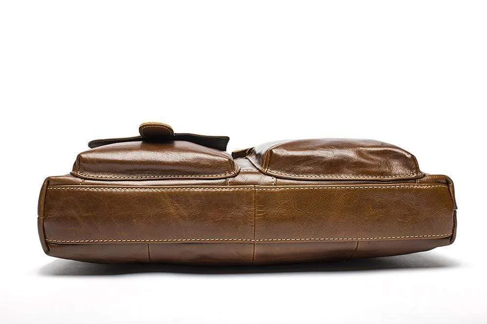 Rossie Viren  Men's Bunished Vintage Leather Shoulder Top Handle Bags