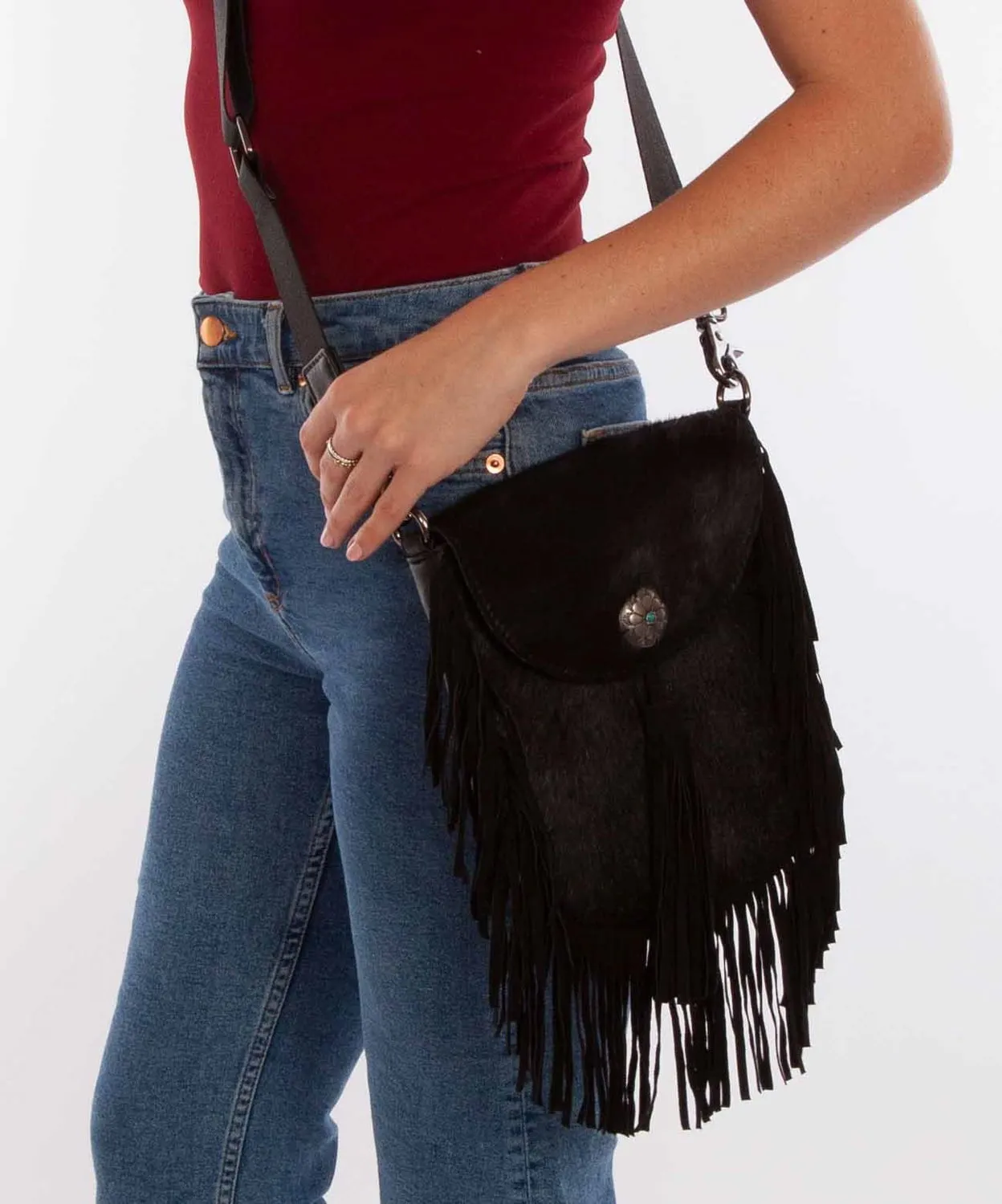 Scully Womens Delicate Western Rust Leather Tote Bag