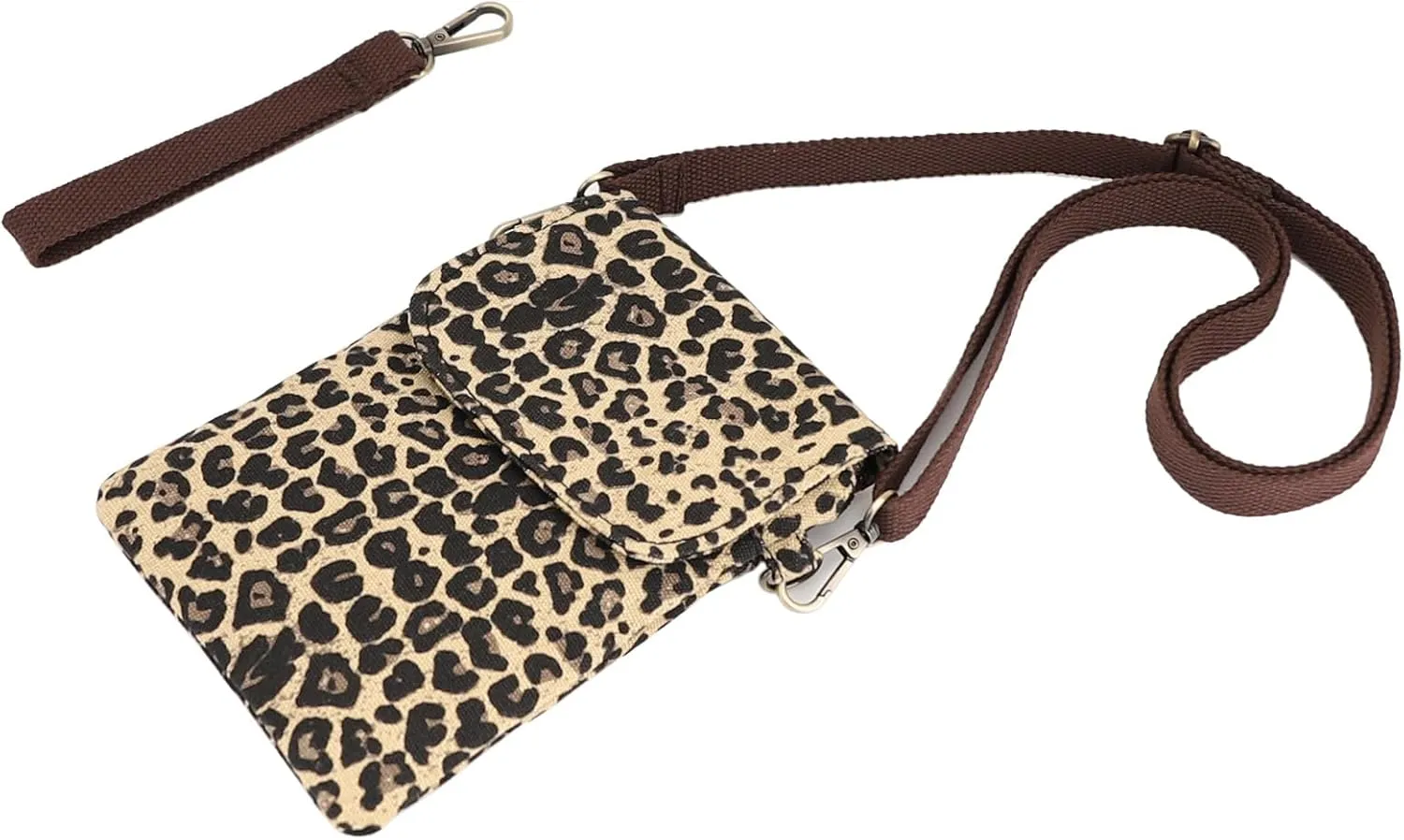 SILKAREA Vintage Embroidered Canvas Flip Small Crossbody Bag Cell Phone Pouch for Women Wristlet Wallet Bag Coin Purse