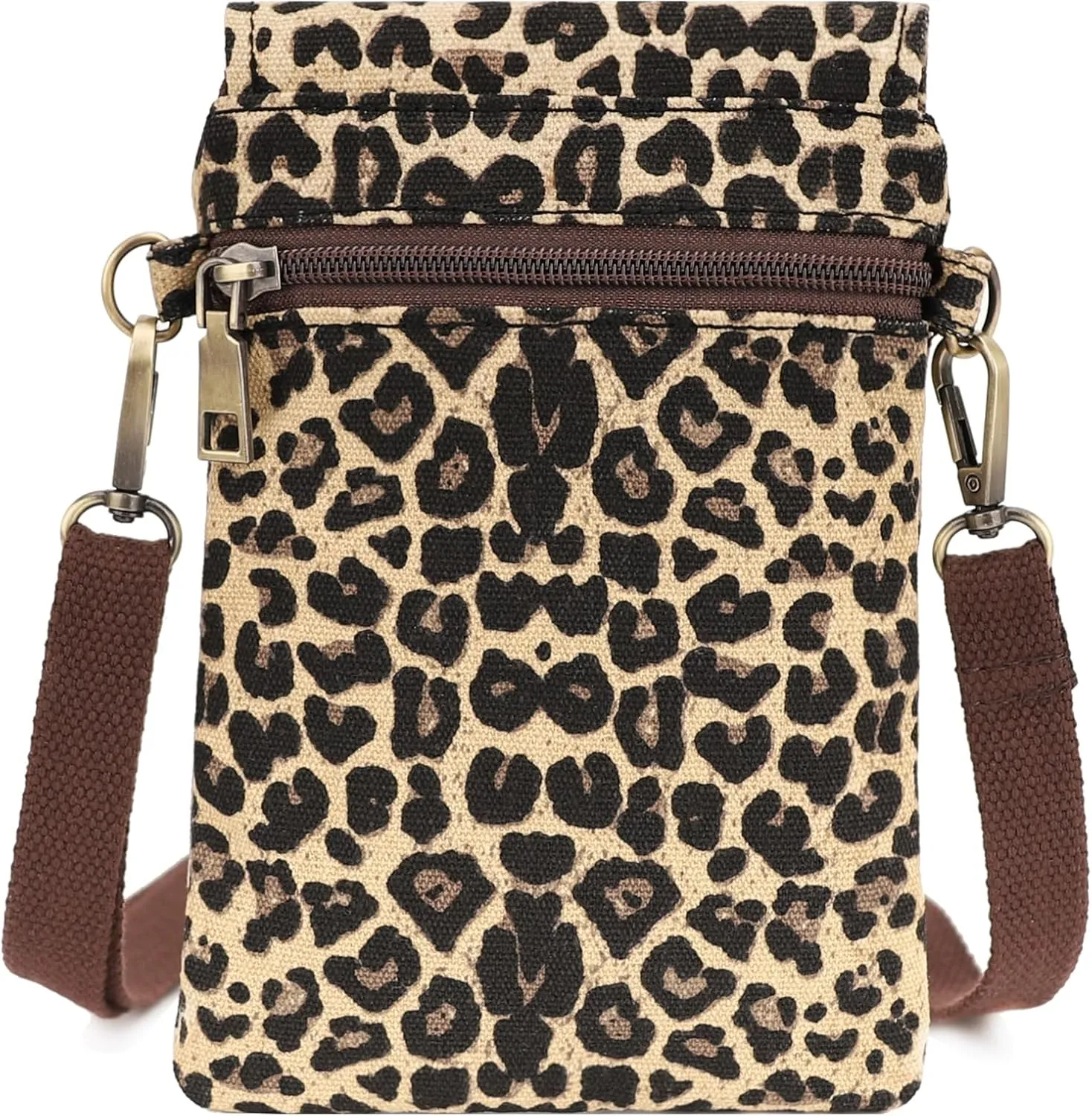 SILKAREA Vintage Embroidered Canvas Flip Small Crossbody Bag Cell Phone Pouch for Women Wristlet Wallet Bag Coin Purse