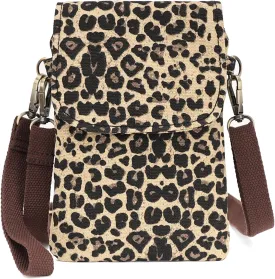 SILKAREA Vintage Embroidered Canvas Flip Small Crossbody Bag Cell Phone Pouch for Women Wristlet Wallet Bag Coin Purse