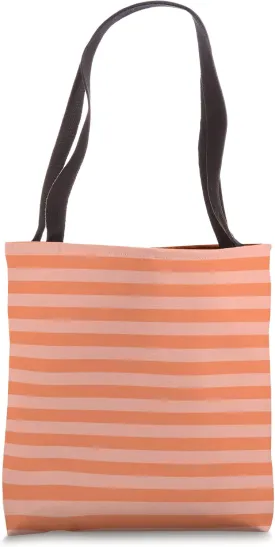 Sunset Coral Cabana Tent Stripe Tote Bag