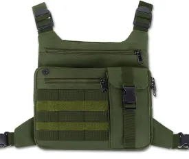 Tactical Chest Bag Lightweight Running Chest Pack, Water Resistant Running Vest Pack with Phone Holder Running Backpack for Men Women