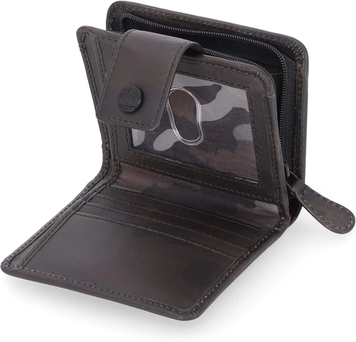 Timberland Women's Leather Rfid Small Indexer Wallet Billfold, Camo, One Size