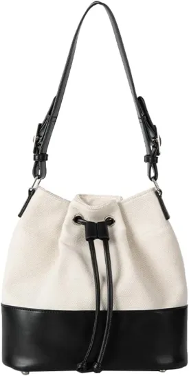 Trendy Bucket Bag for Women Vegan Leather Shoulder Bags Large Tote Purse Handbags Splicing Underarm Satchels 2025