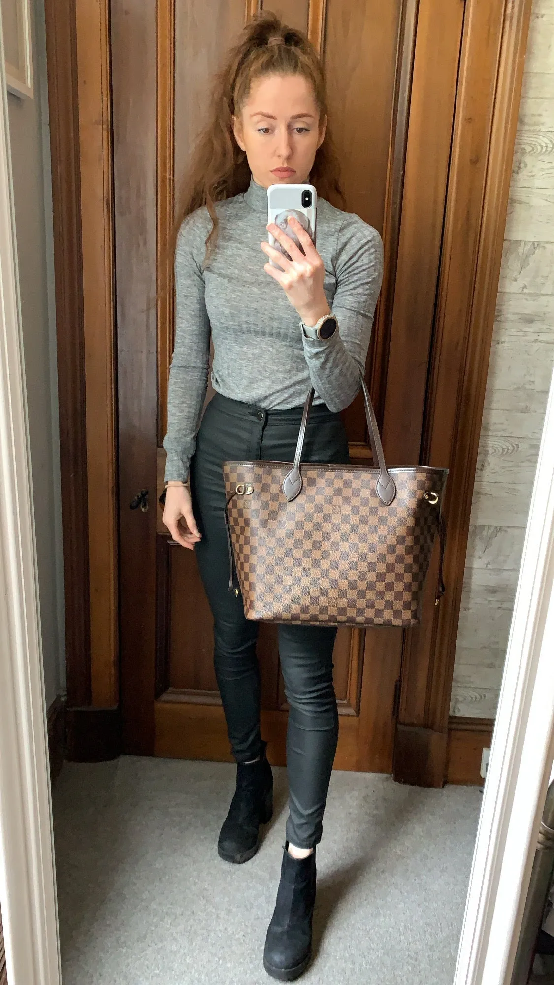 Trendy Inspired Louis Vuitton Neverfull Mm Damier Ebene Cherry Interior (rrp £1,410)