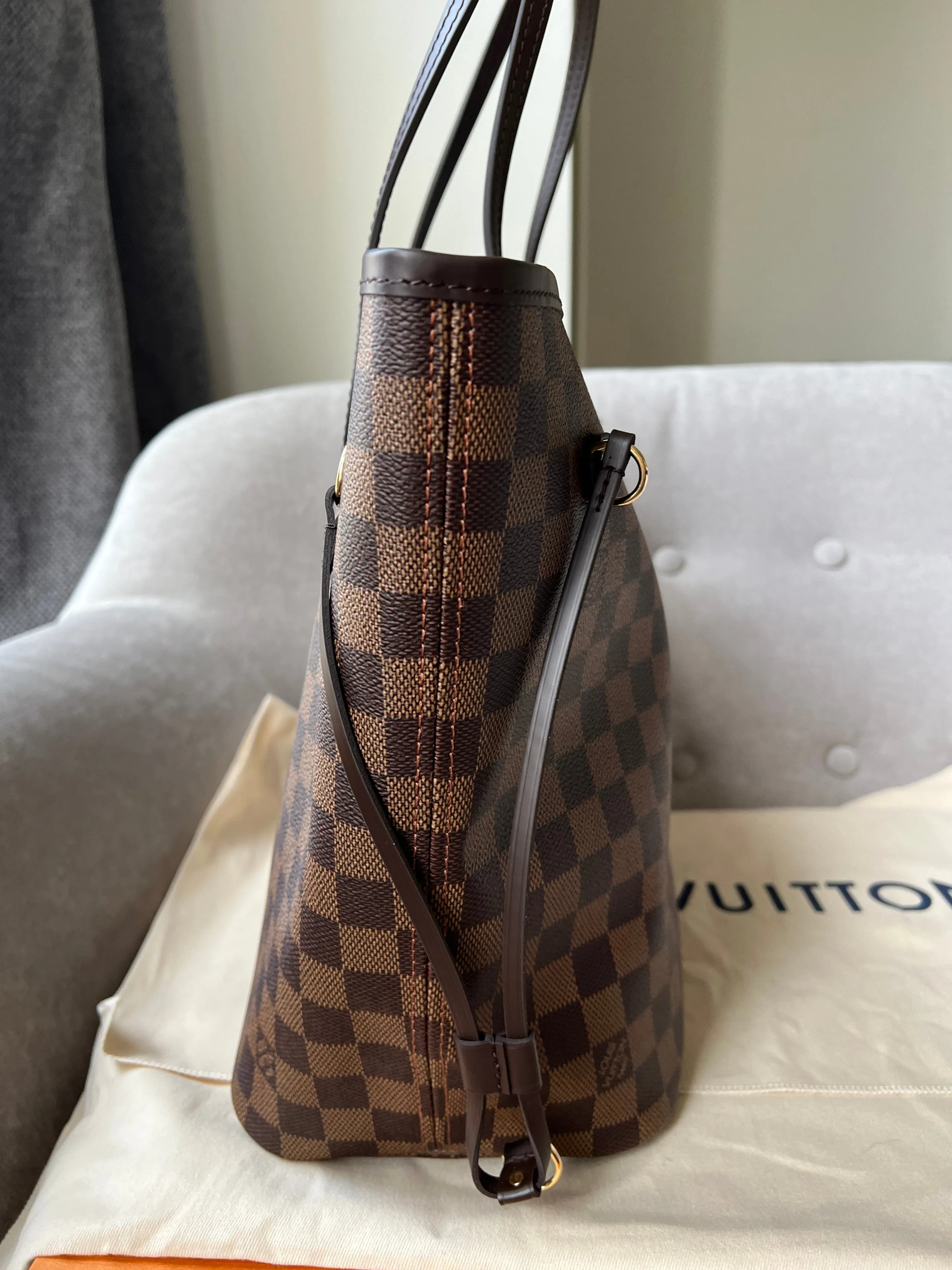 Trendy Inspired Louis Vuitton Neverfull Mm Damier Ebene Cherry Interior (rrp £1,410)