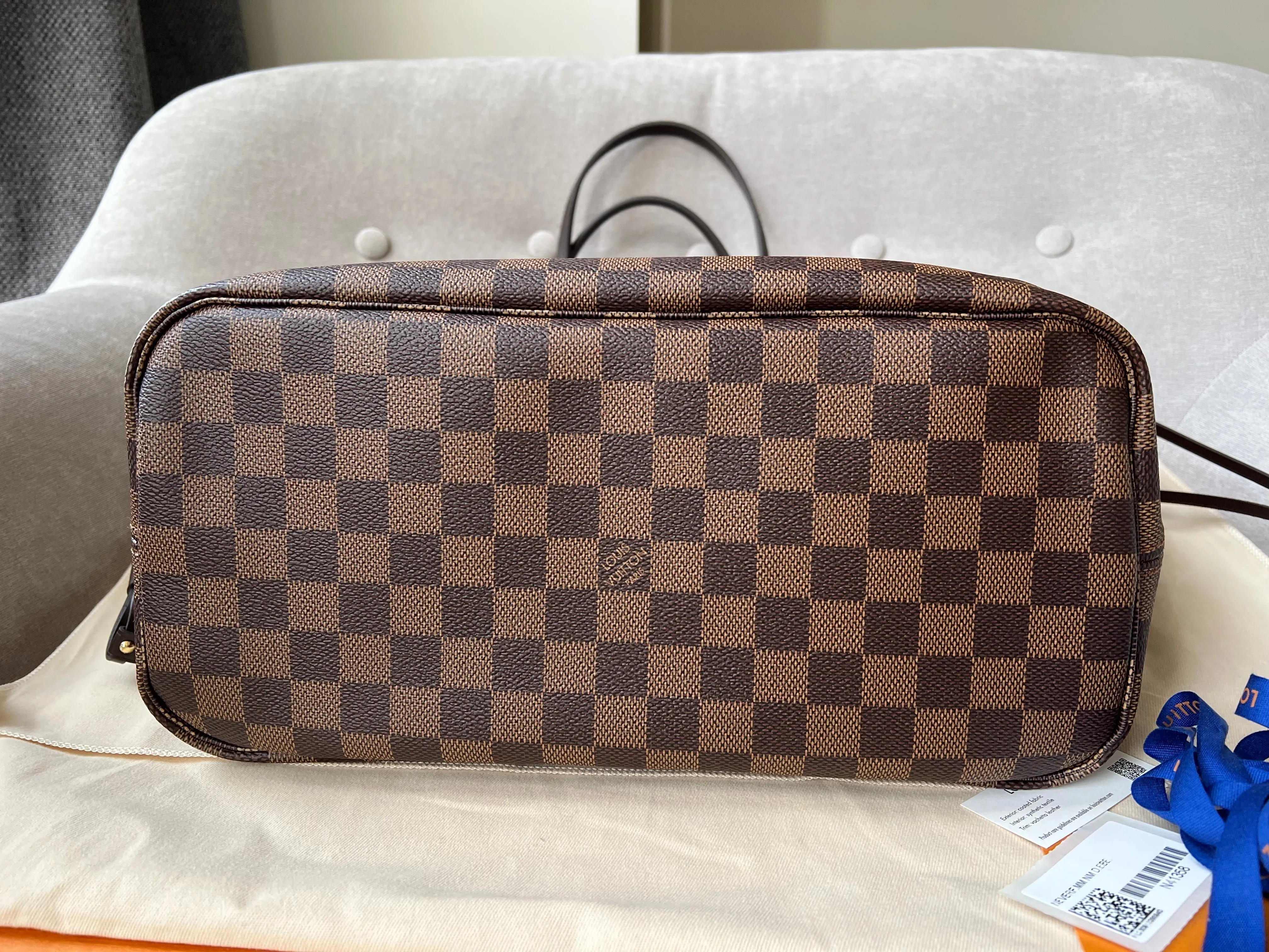 Trendy Inspired Louis Vuitton Neverfull Mm Damier Ebene Cherry Interior (rrp £1,410)