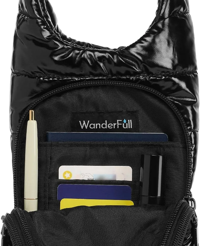 WanderFull Original HydroBag, Water Bottle Holder with Strap, Hands-Free Crossbody Water Bottle Carrier Bag w/Phone Pocket