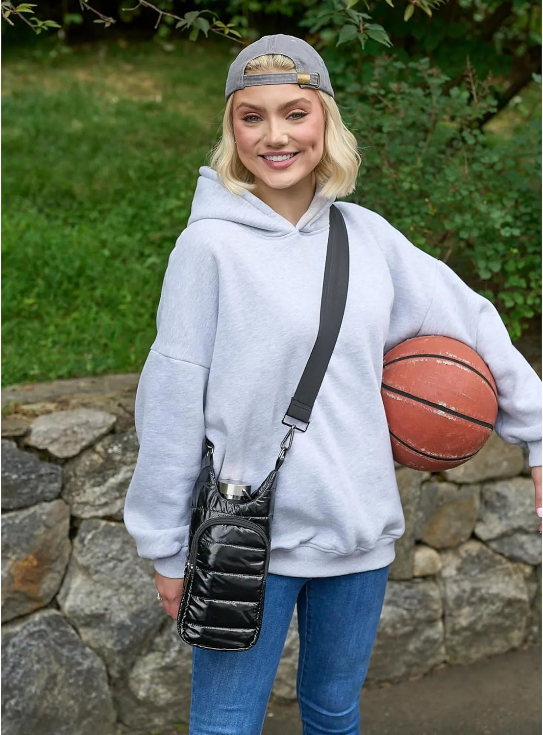 WanderFull Original HydroBag, Water Bottle Holder with Strap, Hands-Free Crossbody Water Bottle Carrier Bag w/Phone Pocket