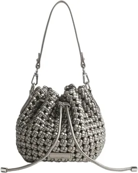 Woven Tote Bucket Bag Shoulder Purse for Women Handwoven Crossbody Handbag Small Satchel Basket Tote Bag Woven Handbag Purse